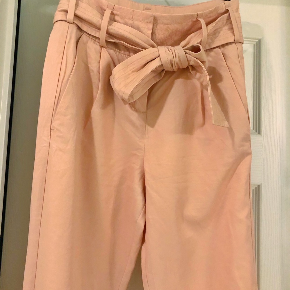 Maje pink bow tie trousers